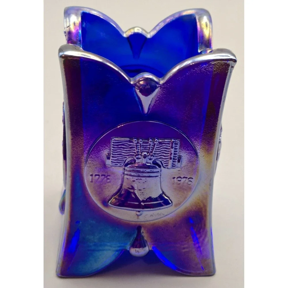 Vintage Toothpick Holder Limited Edition Carnival Glass  Bicentennial 1976